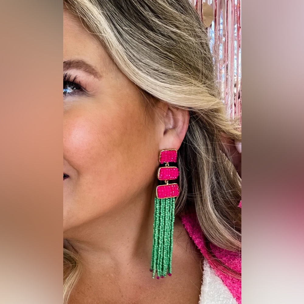 Beaded Fringe Earrings